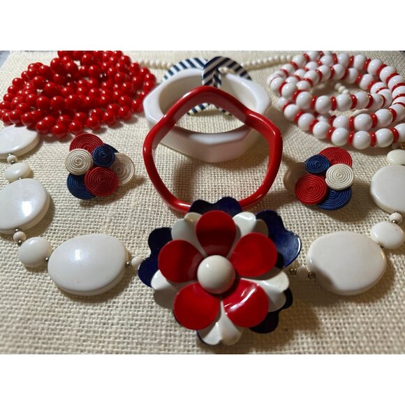 VINTAGE 1960s Jewelry Lot Necklaces Earrings Bracelets Brooch -Benefits CHARITY! - Picture 1 of 13